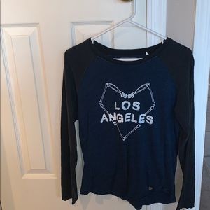 navy with black long sleeve shirt